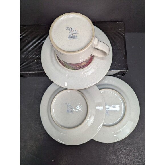 Studio Nova Palm Desert Y 2216 Flat Coffee Cup with Saucer Plus 2 Extra Saucer - Picture 6 of 7